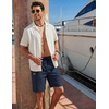 image:imageCOOFANDY Mens Casual Shorts 9 Cotton Drawstring Elastic Waist Lightweight Summer Beach Shorts with PocketsNavy Blue