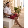 image:imageCOOFANDY Mens Casual Shorts 9 Cotton Drawstring Elastic Waist Lightweight Summer Beach Shorts with PocketsRed