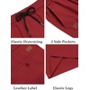 image:imageCOOFANDY Mens Casual Shorts 9 Cotton Drawstring Elastic Waist Lightweight Summer Beach Shorts with PocketsRed