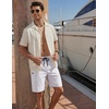 image:imageCOOFANDY Mens Casual Shorts 9 Cotton Drawstring Elastic Waist Lightweight Summer Beach Shorts with PocketsWhite