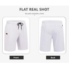 image:imageCOOFANDY Mens Casual Shorts 9 Cotton Drawstring Elastic Waist Lightweight Summer Beach Shorts with PocketsWhite