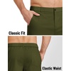 image:imageCOOFANDY Mens Casual Shorts 9 Elastic Waist Chino Shorts Lightweight Summer Dress Shorts with PocketsArmy Green
