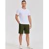 image:imageCOOFANDY Mens Casual Shorts 9 Elastic Waist Chino Shorts Lightweight Summer Dress Shorts with PocketsArmy Green