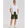 image:imageCOOFANDY Mens Casual Shorts 9 Elastic Waist Chino Shorts Lightweight Summer Dress Shorts with PocketsArmy Green