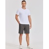 image:imageCOOFANDY Mens Casual Shorts 9 Elastic Waist Chino Shorts Lightweight Summer Dress Shorts with PocketsDark Grey