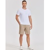 image:imageCOOFANDY Mens Casual Shorts 9 Elastic Waist Chino Shorts Lightweight Summer Dress Shorts with PocketsLight Khaki