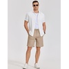image:imageCOOFANDY Mens Casual Shorts 9 Elastic Waist Chino Shorts Lightweight Summer Dress Shorts with PocketsLight Khaki