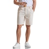 image:imageCOOFANDY Mens Casual Shorts 9 Flat Front Elastic Waist Linen Dress Shorts Lightweight Summer Outfits with PocketsBeige