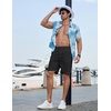 image:imageCOOFANDY Mens Casual Shorts 9 Flat Front Elastic Waist Linen Dress Shorts Lightweight Summer Outfits with PocketsBlack