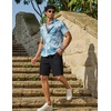 image:imageCOOFANDY Mens Casual Shorts 9 Flat Front Elastic Waist Linen Dress Shorts Lightweight Summer Outfits with PocketsBlack
