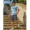 image:imageCOOFANDY Mens Casual Shorts 9 Flat Front Elastic Waist Linen Dress Shorts Lightweight Summer Outfits with PocketsDark Gray