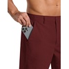 image:imageCOOFANDY Mens Casual Shorts 9 Flat Front Elastic Waist Linen Dress Shorts Lightweight Summer Outfits with PocketsMaroon