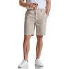 image:imageCOOFANDY Mens Casual Shorts 9 Flat Front Elastic Waist Linen Dress Shorts Lightweight Summer Outfits with PocketsOatmeal