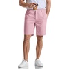 image:imageCOOFANDY Mens Casual Shorts 9 Flat Front Elastic Waist Linen Dress Shorts Lightweight Summer Outfits with PocketsPink