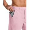 image:imageCOOFANDY Mens Casual Shorts 9 Flat Front Elastic Waist Linen Dress Shorts Lightweight Summer Outfits with PocketsPink