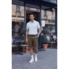 image:imageCOOFANDY Mens Casual Shorts ClassicFit 9 Chino Shorts Cotton Stretch Golf Short with 4 PocketsDark Olive