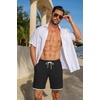 image:imageCOOFANDY Mens Casual Shorts Cotton Drawstring 79 inch Waffle Shorts Stretch Elastic Waist Summer Beach Lounge Sweat ShortsAblack
