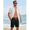 image:imageCOOFANDY Mens Casual Shorts Cotton Drawstring 79 inch Waffle Shorts Stretch Elastic Waist Summer Beach Lounge Sweat ShortsAblack