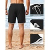 image:imageCOOFANDY Mens Casual Shorts Cotton Drawstring 79 inch Waffle Shorts Stretch Elastic Waist Summer Beach Lounge Sweat ShortsAblack