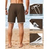 image:imageCOOFANDY Mens Casual Shorts Cotton Drawstring 79 inch Waffle Shorts Stretch Elastic Waist Summer Beach Lounge Sweat ShortsBrown