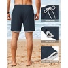 image:imageCOOFANDY Mens Casual Shorts Cotton Drawstring 79 inch Waffle Shorts Stretch Elastic Waist Summer Beach Lounge Sweat ShortsDark Blue