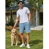 image:imageCOOFANDY Mens Casual Shorts Cotton Drawstring 79 inch Waffle Shorts Stretch Elastic Waist Summer Beach Lounge Sweat ShortsLight Blue
