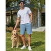 image:imageCOOFANDY Mens Casual Shorts Cotton Drawstring 79 inch Waffle Shorts Stretch Elastic Waist Summer Beach Lounge Sweat ShortsLight Blue