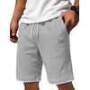 image:imageCOOFANDY Mens Casual Shorts Cotton Drawstring 79 inch Waffle Shorts Stretch Elastic Waist Summer Beach Lounge Sweat ShortsLight Grey