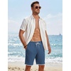 image:imageCOOFANDY Mens Casual Shorts Cotton Drawstring 79 inch Waffle Shorts Stretch Elastic Waist Summer Beach Lounge Sweat ShortsNavy Blue