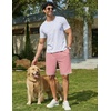 image:imageCOOFANDY Mens Casual Shorts Cotton Drawstring 79 inch Waffle Shorts Stretch Elastic Waist Summer Beach Lounge Sweat ShortsPink