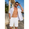 image:imageCOOFANDY Mens Casual Shorts Cotton Drawstring 79 inch Waffle Shorts Stretch Elastic Waist Summer Beach Lounge Sweat ShortsWhite