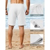 image:imageCOOFANDY Mens Casual Shorts Cotton Drawstring 79 inch Waffle Shorts Stretch Elastic Waist Summer Beach Lounge Sweat ShortsWhite