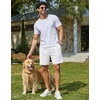 image:imageCOOFANDY Mens Casual Shorts Cotton Drawstring 79 inch Waffle Shorts Stretch Elastic Waist Summer Beach Lounge Sweat ShortsWhite