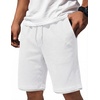 image:imageCOOFANDY Mens Casual Shorts Cotton Drawstring 79 inch Waffle Shorts Stretch Elastic Waist Summer Beach Lounge Sweat ShortsWhite