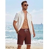 image:imageCOOFANDY Mens Casual Shorts Cotton Drawstring 79 inch Waffle Shorts Stretch Elastic Waist Summer Beach Lounge Sweat ShortsWine Red