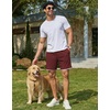 image:imageCOOFANDY Mens Casual Shorts Cotton Drawstring 79 inch Waffle Shorts Stretch Elastic Waist Summer Beach Lounge Sweat ShortsWine Red
