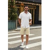 image:imageCOOFANDY Mens Casual Shorts Cotton Drawstring 9 inch Chino Shorts Stretch Elastic Waist Summer Beach Golf ShortsBeige