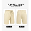 image:imageCOOFANDY Mens Casual Shorts Cotton Drawstring 9 inch Chino Shorts Stretch Elastic Waist Summer Beach Golf ShortsBeige