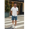 image:imageCOOFANDY Mens Casual Shorts Cotton Drawstring 9 inch Chino Shorts Stretch Elastic Waist Summer Beach Golf ShortsBlue