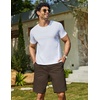 image:imageCOOFANDY Mens Casual Shorts Cotton Drawstring 9 inch Chino Shorts Stretch Elastic Waist Summer Beach Golf ShortsBrown