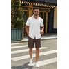 image:imageCOOFANDY Mens Casual Shorts Cotton Drawstring 9 inch Chino Shorts Stretch Elastic Waist Summer Beach Golf ShortsBrown