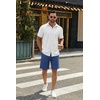 image:imageCOOFANDY Mens Casual Shorts Cotton Drawstring 9 inch Chino Shorts Stretch Elastic Waist Summer Beach Golf ShortsDenim Blue