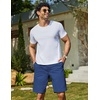 image:imageCOOFANDY Mens Casual Shorts Cotton Drawstring 9 inch Chino Shorts Stretch Elastic Waist Summer Beach Golf ShortsDenim Blue