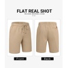 image:imageCOOFANDY Mens Casual Shorts Cotton Drawstring 9 inch Chino Shorts Stretch Elastic Waist Summer Beach Golf ShortsKhaki