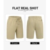 image:imageCOOFANDY Mens Casual Shorts Cotton Drawstring 9 inch Chino Shorts Stretch Elastic Waist Summer Beach Golf ShortsLight Coffee