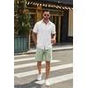 image:imageCOOFANDY Mens Casual Shorts Cotton Drawstring 9 inch Chino Shorts Stretch Elastic Waist Summer Beach Golf ShortsLight Green