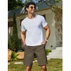 image:imageCOOFANDY Mens Casual Shorts Cotton Drawstring 9 inch Chino Shorts Stretch Elastic Waist Summer Beach Golf ShortsOlive Green
