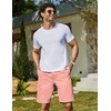 image:imageCOOFANDY Mens Casual Shorts Cotton Drawstring 9 inch Chino Shorts Stretch Elastic Waist Summer Beach Golf ShortsPink