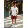image:imageCOOFANDY Mens Casual Shorts Cotton Drawstring 9 inch Chino Shorts Stretch Elastic Waist Summer Beach Golf ShortsRed