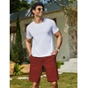 image:imageCOOFANDY Mens Casual Shorts Cotton Drawstring 9 inch Chino Shorts Stretch Elastic Waist Summer Beach Golf ShortsRed